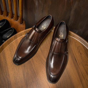 Chaussures en cuir véritable pour hommes, style business décontracté, légères et respirantes, patchwork, nouvelle collection 2025 - Product Image 2