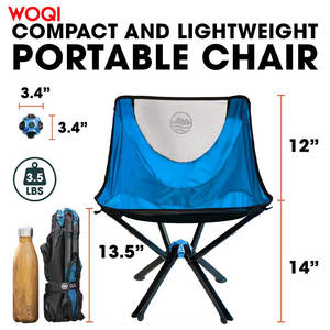 Silla Plegable para Camping Woqi, Marco de Aluminio, Tela Oxford Azul, Silla de Jardín para Exteriores, Apertura Rápida, Asiento Reclinable Portátil - Product Image 5