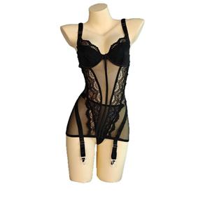 Nouvelle robe de nuit, string, <span class=keywords><strong>bas</strong></span> <span class=keywords><strong>et</strong></span> ensemble de lingerie pour femmes, style europé<span class=keywords><strong>en</strong></span> <span class=keywords><strong>et</strong></span> américain, <span class=keywords><strong>corset</strong></span> <span class=keywords><strong>en</strong></span> dentelle à bretelles, forme de poisson, style halter - Product Image 5