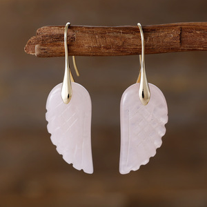 Natural Stone Crystal <b>Wing</b> Drop <b>Earrings</b> Copper Alloy Women's Gift Jewelry - Product Image 2