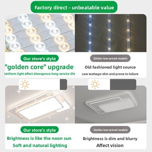 Lámpara de <span class=keywords><strong>Techo</strong></span> LED de Espectro Completo con Protección Ocular IP44 4000K, Diseño Moderno y Minimalista, Hierro y Acrílico, Tmall/Control, Ra 95 - Product Image 2