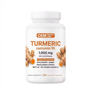 Cápsulas de Cúrcuma con Curcumina 95 1000 Mg, Suplemento Dietético Vegetariano, 120 Unidades, Marca Privada OEM - Product Image 1
