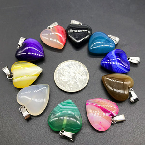 Ciondoli in agata rosea per donne uomini ciondoli con cuori gioielli collana ciondolo in pietra per feste con pietre preziose per la creazione di gioielli - Product Image 5