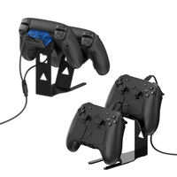 Support de rangement de bureau en métal pour manettes Steam/PS5/Switch, avec support pour deux manettes et ensemble de câbles de charge