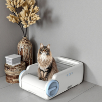 Bac à litière pour chat intelligent au design compact avec fonction autonettoyante à faisceau infrarouge pour un nettoyage facile