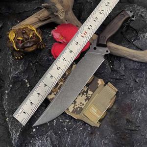 Cuchillo de Supervivencia Táctico de Acero Inoxidable de Alta Calidad T-rex con Mango de Madera Personalizable de Grado DIY y Hoja de Tipo Sheepsfoot para Uso - Product Image 6