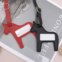Étiquettes de bagage en cuir PU tendance en forme de cheval avec protection de la vie privée et étiquettes d'identification pour valises et bagages – Vente en gros
