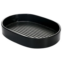Assiette de service empilable en mélamine noire au design moderne pour restaurants de hot pot, idéale pour les homards et les poissons, en plastique, pour shabu-shabu
