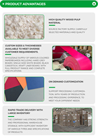 Papier de couverture GSM personnalisé, robuste et lourd, avec une excellente capacité de pliage, pour la fabrication de boîtes cadeaux, papier coloré