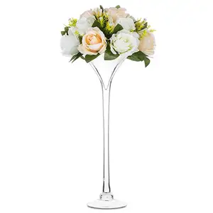 30 40 50 60Cm Martini Vaas Transparante Hoge Voet Cocktail Cup Vorm Glazen Vaas Martini Bloem Stand Bruiloft Middelpunt