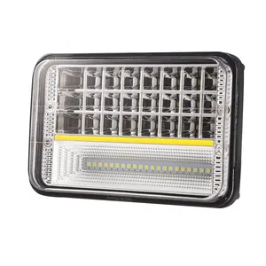 luz 24 voltios Suppliers-LED DRL faro antiniebla 4x6, Ojo de Ángel cuadrado de alta potencia, luces Led para camión de 24 voltios 4x6