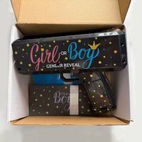 Pistolet à confettis pour révélation de sexe pour garçons ou filles Baby shower avec des confettis colorés et un canon Pistolet à eau pour révélation de sexe