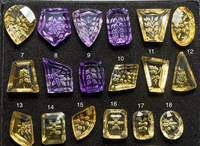 Batu Permata Intaglio Amethyst Alami Ukiran Kuning untuk Pembuatan Perhiasan, Harga Grosir, Pemasok, Harga Terbaik, Kristal