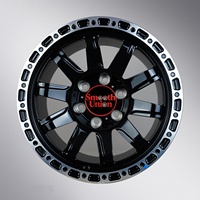 Velg Mobil Off-road Kustom Smooth Union 17-21 Inch 5/6/8 Lubang Finishing Hitam Model F-46 6060-T6 Aluminium