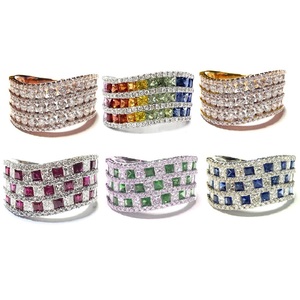 Bague de fiançailles 12mm, anneau de fiançailles, couleur or Rose blanc, diamant rond et fin, bijoux fins, cadeau pour femme, 18k - Product Image 4