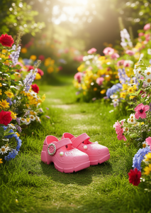 Zoccoli con perle stile Mary Jane, scarpe estive per donne e ragazze, taglia 20, tomaia in plastica morbida e leggera, intersuola in EVA - Product Image 2