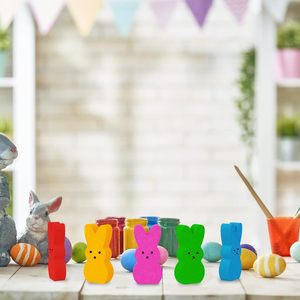 Mdf Wooden Rabbit Crafts <b>Easter</b> Diy <b>Ornaments</b> Irregular Shape Pack Of 4 Animal Theme Party Decor - Product Image 2