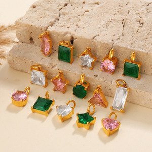 Colgantes Geométricos de Cristal con Circonitas Multicolor en Engaste de Bisel, Accesorios de Joyería DIY, Unisex para Uso Diario - Product Image 2