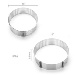 Juego de accesorios para repostería, espátula para glaseado, elevador de transferencia, cortador de pasteles redondo ajustable de 7 capas, moldes para rebanar, herramientas para pasteles - Product Image 2