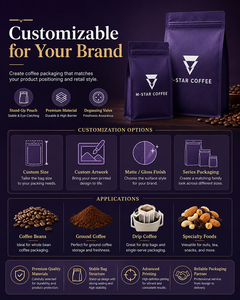 Bolsas de Empaque para Café Colombiano con Válvula Unidireccional y Cierre, Impresión Personalizada para Tostadores de Café - Product Image 5