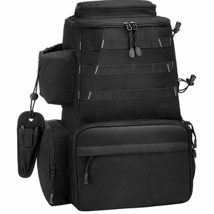 Large Waterproof Fishing Tackle Rod Backpack with 4 Trays Tackle Bag Storage with Protective Rain Cover and 4 Tackle Box