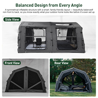 Tente pneumatique Coody 17.2 Familia Pro - Tente pneumatique grise à ouverture rapide, grand espace, tente de camping pliable gonflable