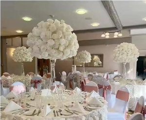 Nueva Llegada Marfil y Verde Centro de Mesa Flores Bolas de Flores Verdes Decoraciones de Boda Bola de Flores Artificiales Verde y Blanco - Product Image 3