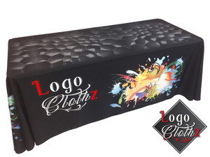 Chemin de table 100 % polyester 183 cm x 61 cm noir, vierges pour sublimation, personnalisables avec logo publicitaire pour décorations de fête et de stand de vendeur - Product Image 2
