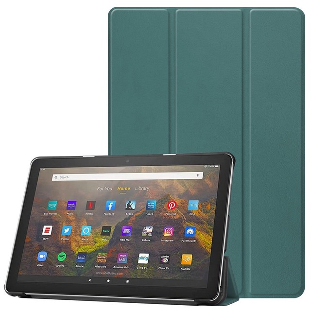 Smart TPU Tablet Case for Fire HD 10 2023/2021/2020 10.1 Inch PU Sleeve Case Protective Design Pencil Holder Function Pro