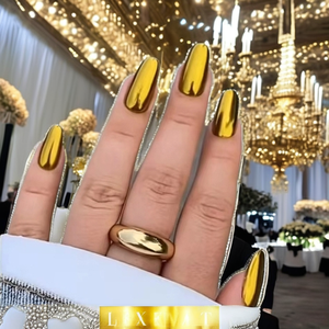High-end 24pcs <strong>Detachable</strong> Nail Art <strong>Patches</strong> Wholesale Customizable Pure Gold Color Cartoon Style for Fingers - Product Image 3