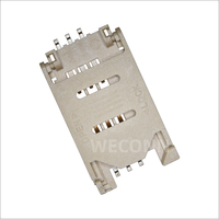 Connecteur de carte SIM SMT à charnière WECONN WL-SIM714-000 6PIN+0 H=2.50mm, prise de type SMT, haute température, LCP, personnalisable, connecteur SFP