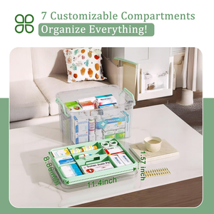 <b>Clear</b> Medicine Organizer Box with Removable Divider Tray, Double-Layer Airtight Storage <b>Containers</b> Pill Organizers - Product Image 5