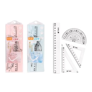 Ensemble de règles Little Fish 20 cm en plastique, outils mathématiques pour étudiants, ensemble de géométrie quatre pièces - Product Image 4