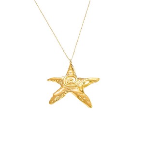 Collier pendentif étoile de mer en acier inoxydable extra large plaqué or 18 carats pour femme, chaîne de clavicule, cadeau bijou - Product Image 5