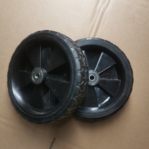 Black Pu Foam Rubber <b>Wheels</b> 6x1.4 With Ball Bearing For Handcarts And Industrial Casters - Product Image 1