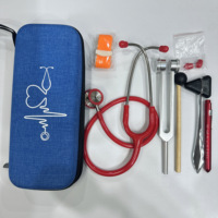 Kit d'examen clinique complet, stéthoscope manuel à double tête en acier inoxydable, ensemble médical portable, étui rigide en EVA, certifié CE