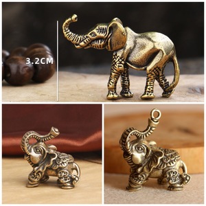 Statuette Creative Mini Elefanti Vintage Antiche Solidi Portafortuna per Cerimonia del Tè, Decorazioni per Soggiorno e Ufficio, Artigianato - Product Image 2