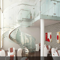 Escalier flottant cantilever avec support dissimulé pour intérieur, idéal pour les petites maisons