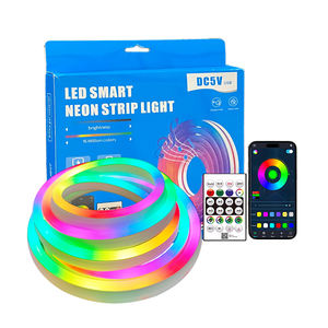 תאורת לד ניאון RGBIC נשלטת דרך אפליקציית QM Smart, 5V USB, עמידות למים בתקן IP67, ערכה מלאה לחדר משחקים ושלטי ניאון - Product Image 2