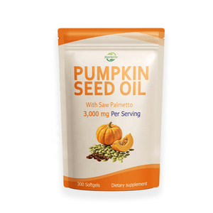 Aceite de Semilla de Calabaza Haccp OEM ODM, 3000 Mg por Porción, 300 Cápsulas Blandas, Suplemento Dietético con Saw Palmetto - Product Image 1