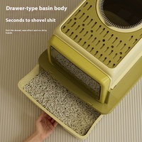 Pliable Fermé Écologique En Plastique Chat Litière Couvercle Entrée Supérieure Anti-éclaboussures Grande Capacité Pet Chat Toilette Pelle Tiroir