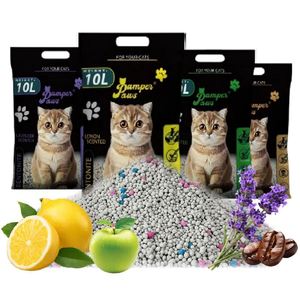 Litière pour chat en bentonite sans poussière, forme de boule, particules bleues et rouges de 1 à 3,5 mm, sable pour chat PamperPaws - Product Image 1