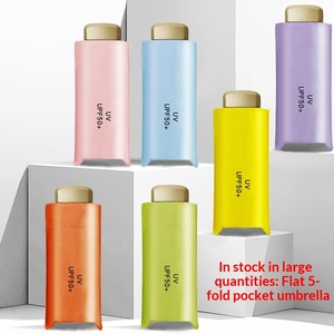 Mini Paraguas Plegable de Bolsillo, Protección Solar 50%, Transparente, de Goma Negra para Mujer, para Días Soleados y Lluviosos - Product Image 5