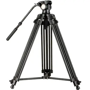 QZSD Camera Tripod Q880 Aluminum Tripod 158 193cm Professional Vlog Stand 10kg Load Telescopic Legs Heavy Duty Tripod