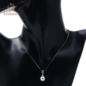 Commercio all'ingrosso 925 gioielli in argento sterling personalizzato delle donne di cerimonia nuziale di zircon della perla della collana pendent - Product Image 6
