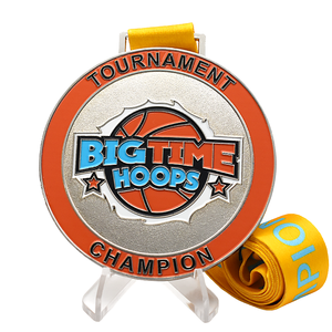 เหรียญบาสเกตบอลขนาดใหญ่แบบกำหนดเอง คุณภาพสูง ลายนูน 3 มิติ สีส้มเงินทอง/เงิน/บรอนซ์ รางวัลพรีเมียมสำหรับผู้ชนะการแข่งขัน - Product Image 1