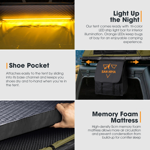 Tente de toit rigide imperméable à double couche pour toutes les saisons avec ouverture automatique rapide pour le camping 4x4 - Product Image 5