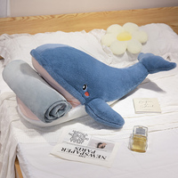 Couverture en peluche 2-en-1 en forme de bouche de requin, douce et pratique, de bonne qualité, très populaire, jouet en peluche requin personnalisé pour cadeaux