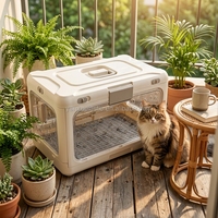 Cage de transport légère et pliable pour animaux de compagnie, conforme aux normes aériennes, avec double grille de ventilation, pour isolation intérieure des chats et chiens, boîte de voyage