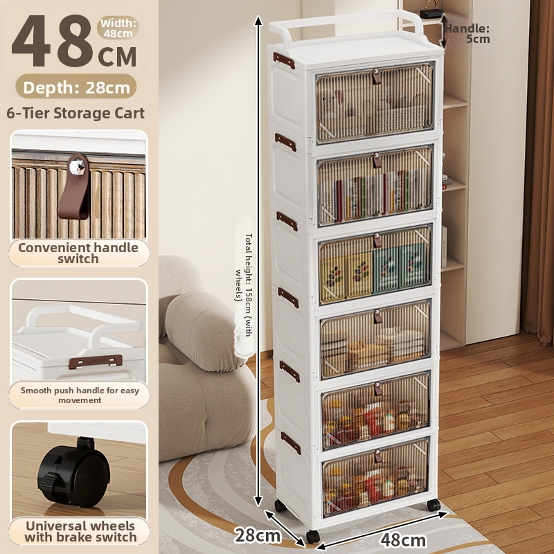 48cm flip handle small trolley folding box-translucent gray